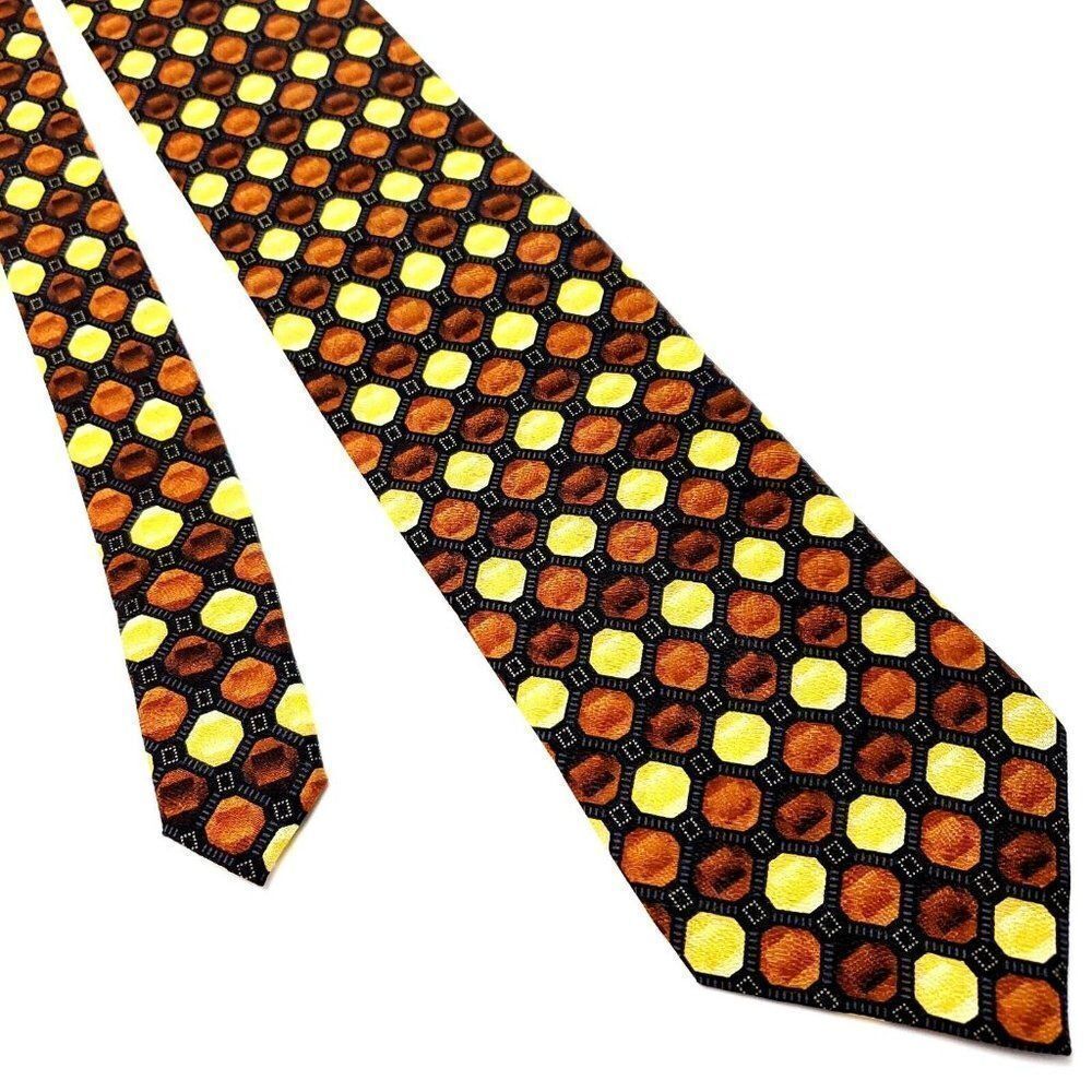 Zianetti Autumn Brown Orange Colored Silk Woven Short Dots‎